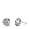 Orecchini a bottone Argento Zirconia rodiato Ø8 mm