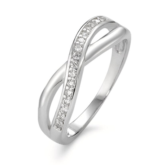 Anello Argento Zirconia rodiato