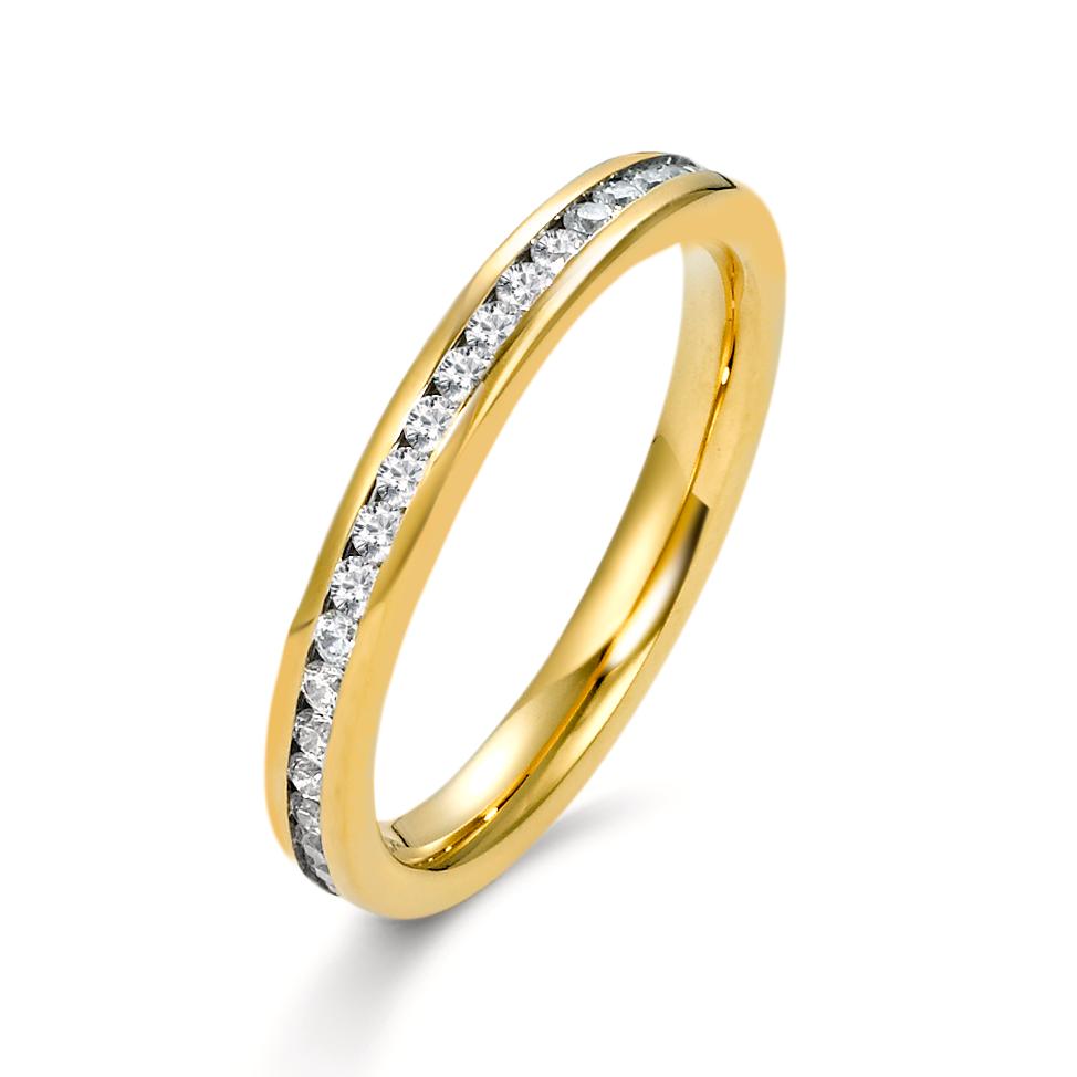 Anelli di memoria Acciaio inossidabile Zirconia giallo rivestimento IP