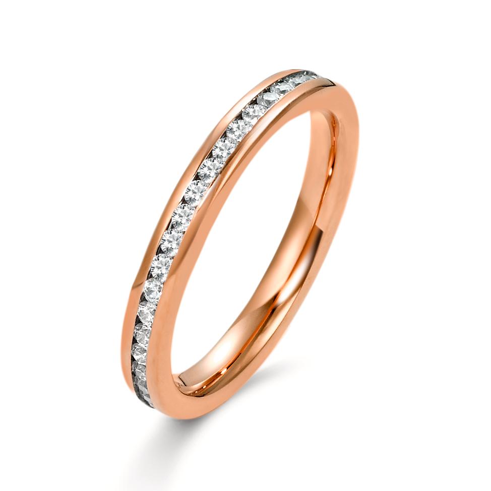 Anelli di memoria Acciaio inossidabile Zirconia rosa rivestimento IP