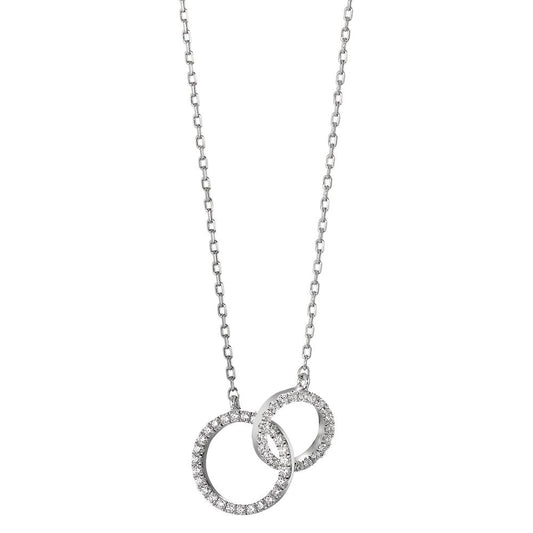 Collana Argento Zirconia rodiato 42-46 cm Ø10 mm