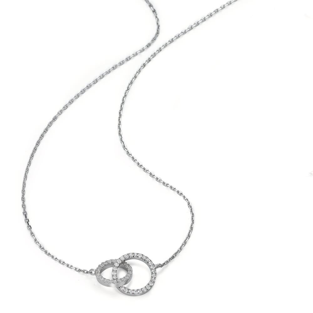 Collana Argento Zirconia rodiato 42-46 cm Ø10 mm