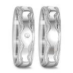 Anello del partner Oro bianco 750/18 carati Diamante 0.045 ct, w-si