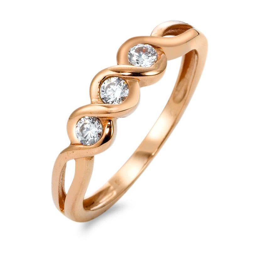 Anello Oro rosa 375/9k Zirconia 3 pietra