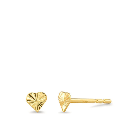 Orecchini a bottone Oro giallo 375/9K Cuore Ø4 mm