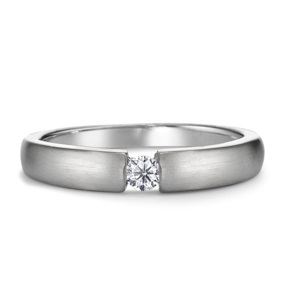 Anello solitario Argento Zirconia rodiato