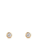 Orecchini a bottone Oro giallo 750/18 carati Zirconia 2 pietra Ø3 mm