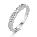Anello solitario Oro bianco 750/18 carati Diamante 0.20 ct, 11 pietra, w-si