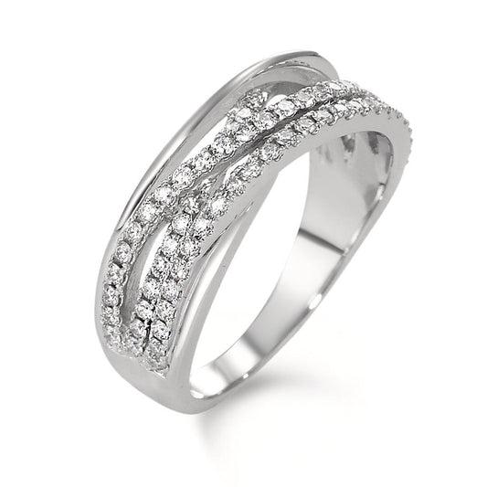 Anello Oro bianco 750/18 carati Diamante 0.51 ct, 70 pietra, w-si