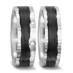 Anello del partner Oro bianco 585/14 kt, Carbonio