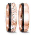 Anello del partner Oro rosa 585/14 kt, Carbonio