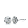 Orecchini a bottone Oro bianco 750/18 carati Diamante 0.35 ct, 50 pietra, [Brillant], w-si Ø7 mm
