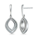 Orecchini Oro bianco 750/18 carati Diamante 0.42 ct, 124 pietra, [Brillant], w-si