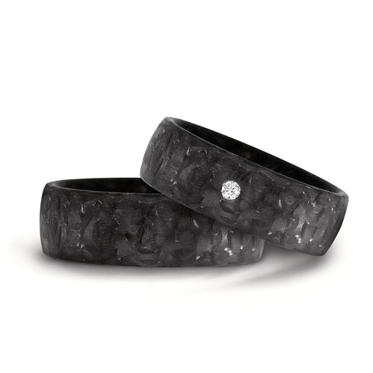Anello del partner Carbonio Diamante 0.03 ct, w-si