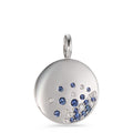 Ciondolo Oro bianco 750/18 carati Zaffiro 14 pietra, Diamante 0.10 ct, 10 pietra, w-si