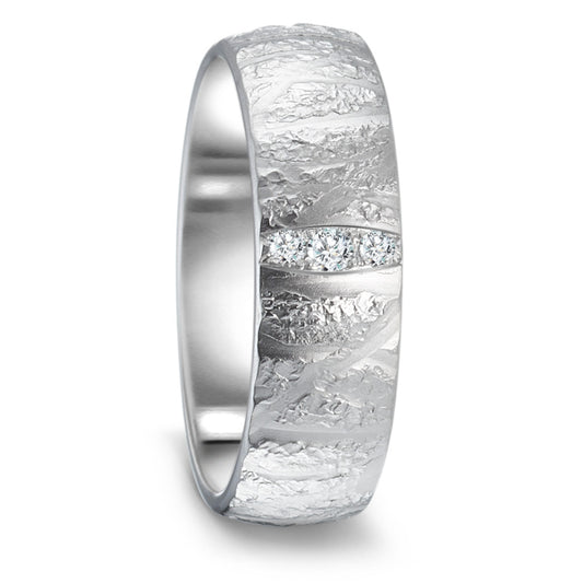 Anello del partner Oro bianco 750/18 carati Diamante 0.045 ct, 3 pietra, tw-vsi