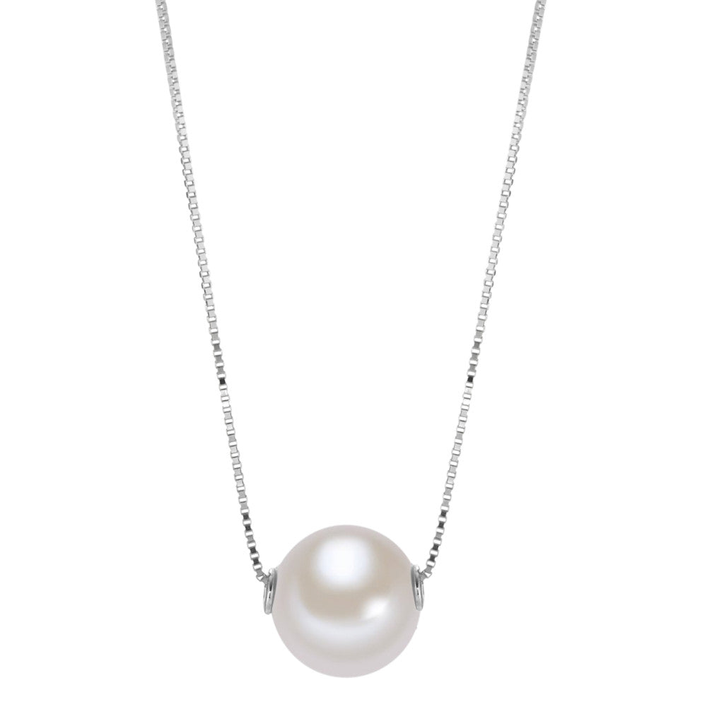 Collana Oro bianco 750/18 carati Perla coltivata d'acqua dolce 40-42 cm