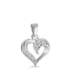 Ciondolo Argento Zirconia rodiato Cuore