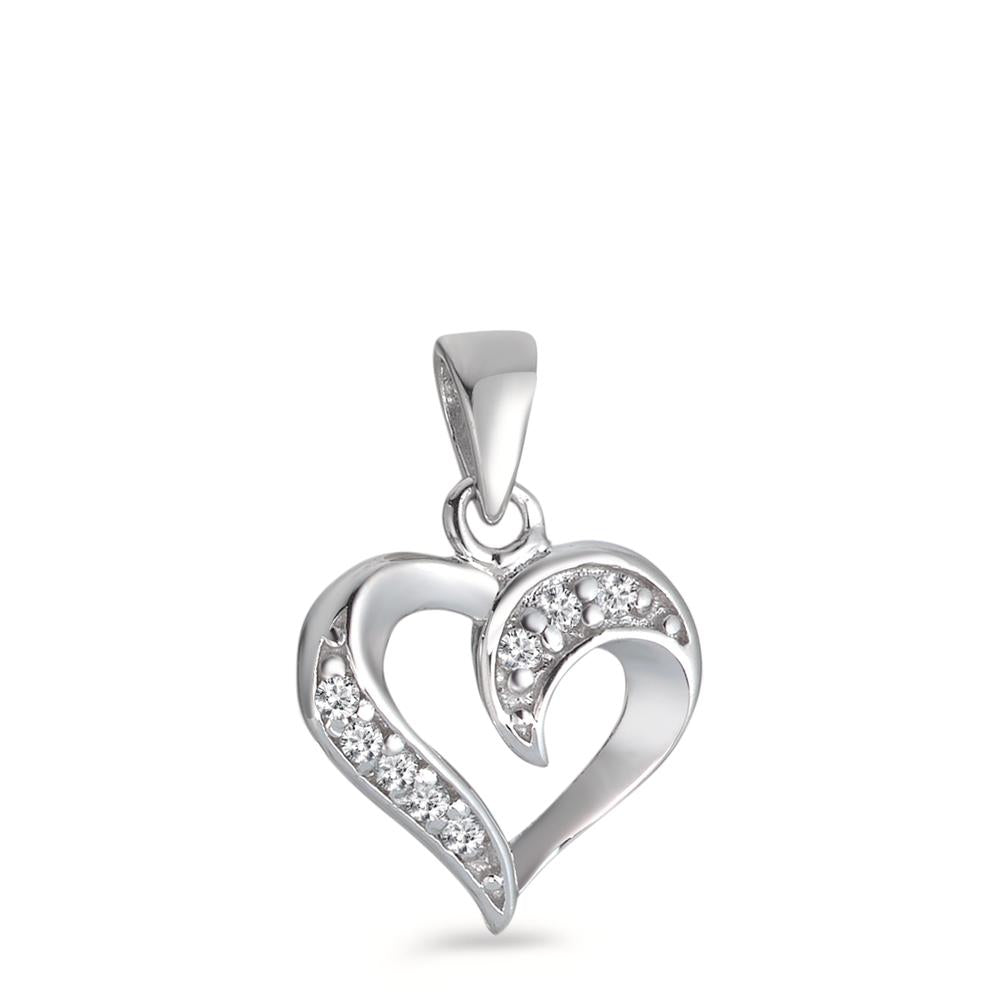 Ciondolo Argento Zirconia rodiato Cuore