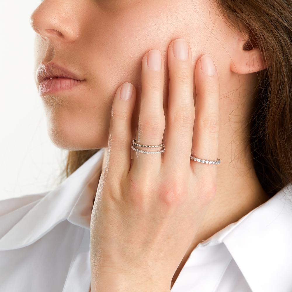 Anelli di memoria Argento Zirconia rodiato
