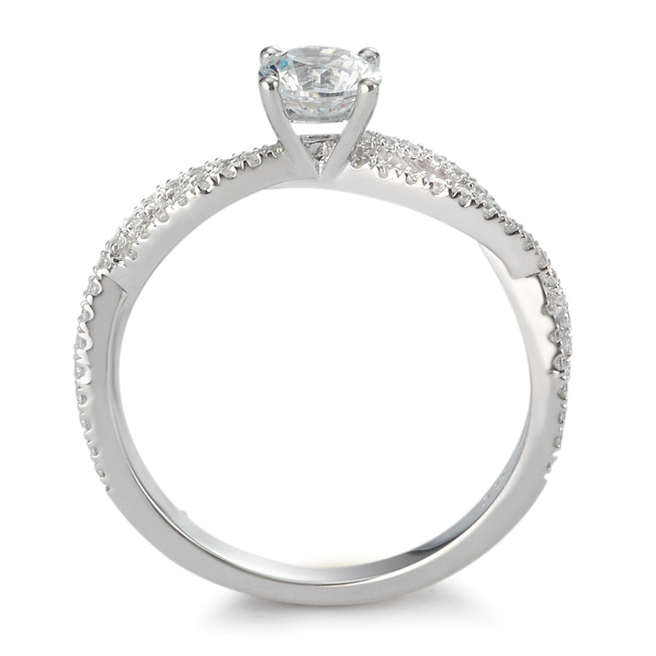 Anello solitario Argento Zirconia rodiato Ø5 mm