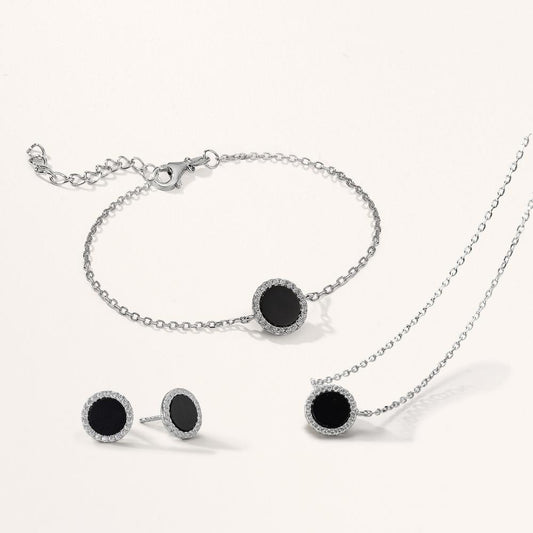 Collana Argento Onice rodiato 40-45 cm Ø10 mm