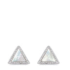Orecchini a bottone Argento Zirconia rodiato