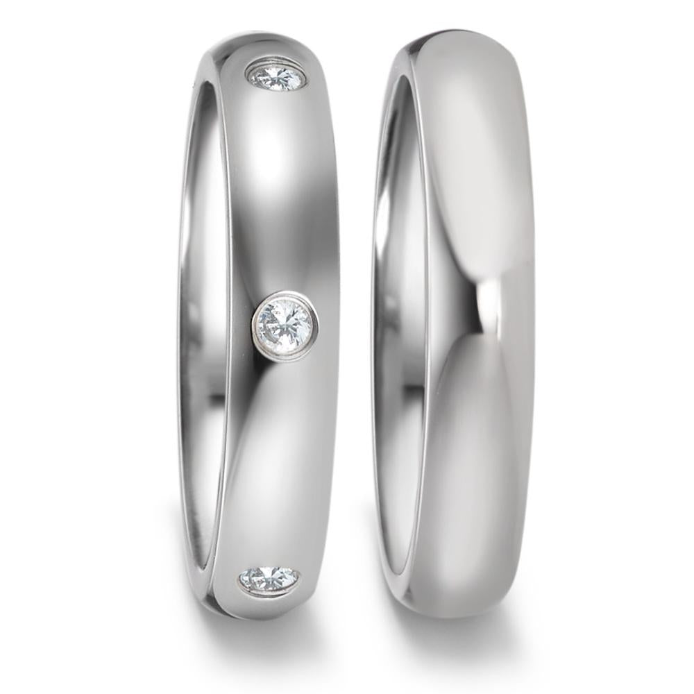 Anello del partner Acciaio inossidabile Zirconia 6 pietra