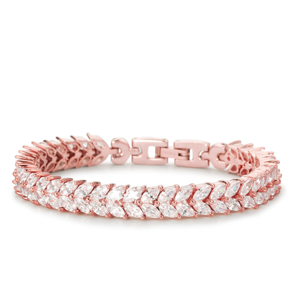 Bracciale Bronzo Zirconia rosa rivestimento IP 18.5 cm