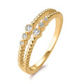 Anello Argento Zirconia 6 pietra dorato