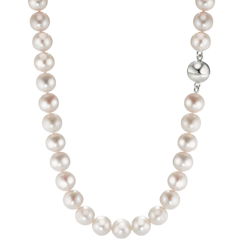 Collana Argento rodiato Perla coltivata d'acqua dolce bianco 8-8.5 mm 42 cm