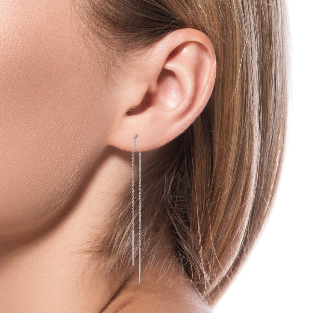 Orecchini a strappo Argento rodiato 15 cm