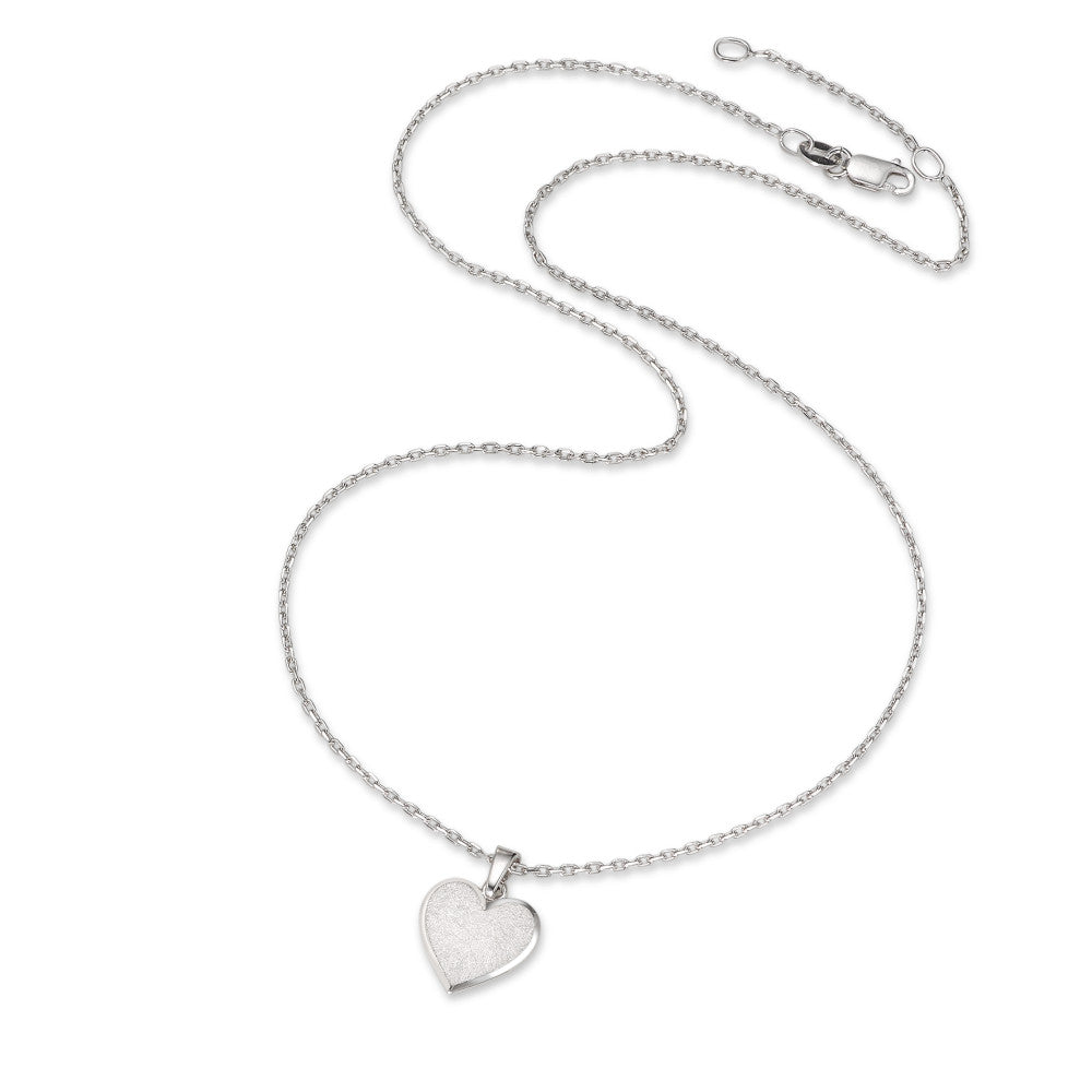 Catena con ciondolo Argento rodiato Cuore 40-42 cm Ø12 mm