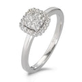 Anello Oro bianco 750/18 carati Diamante bianco, 0.25 ct, 29 pietra, [Brillant], w-si