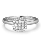 Anello Oro bianco 750/18 carati Diamante bianco, 0.25 ct, 29 pietra, [Brillant], w-si