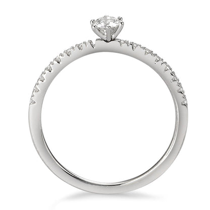 Anello solitario Oro bianco 750/18 carati Diamante bianco, 0.25 ct, 17 pietra, [Brillant], w-si