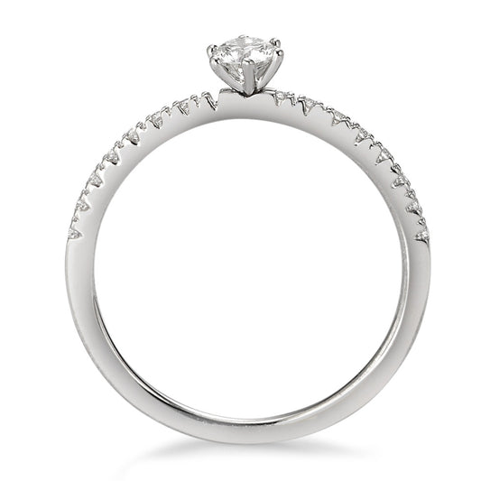 Anello solitario Oro bianco 750/18 carati Diamante bianco, 0.25 ct, 17 pietra, [Brillant], w-si