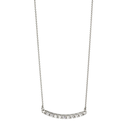 Collana Oro bianco 375/9K Zirconia bianco, 9 pietra 40-42 cm