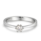 Anello solitario Oro bianco 750/18 carati Diamante bianco, 0.20 ct, [Brillant], w-si