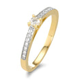 Anello Oro giallo 750/18 carati Diamante 0.17 ct, 15 pietra, w-si