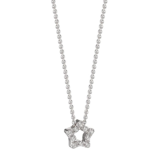 Collana Oro bianco 375/9K Zirconia 10 pietra Stella 40-42 cm