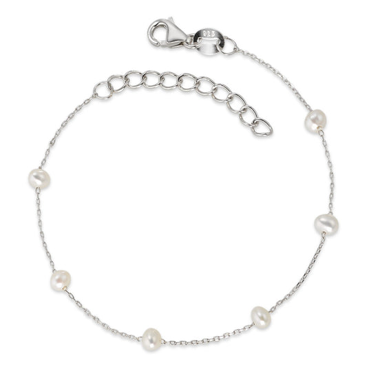 Bracciale Argento rodiato Perla coltivata d'acqua dolce 16-19 cm