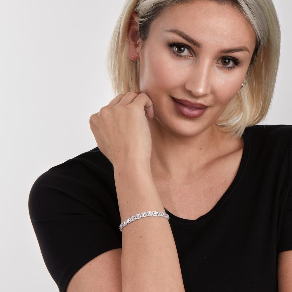 Bracciale Argento Zirconia rodiato 18.5 cm