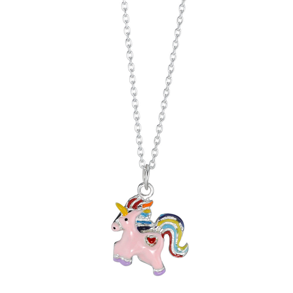 Catena con ciondolo Argento laccato Unicorno 36-38 cm