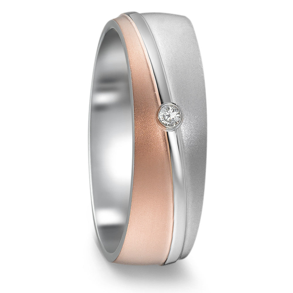Anello del partner Acciaio inossidabile Zirconia bicolore rivestimento IP