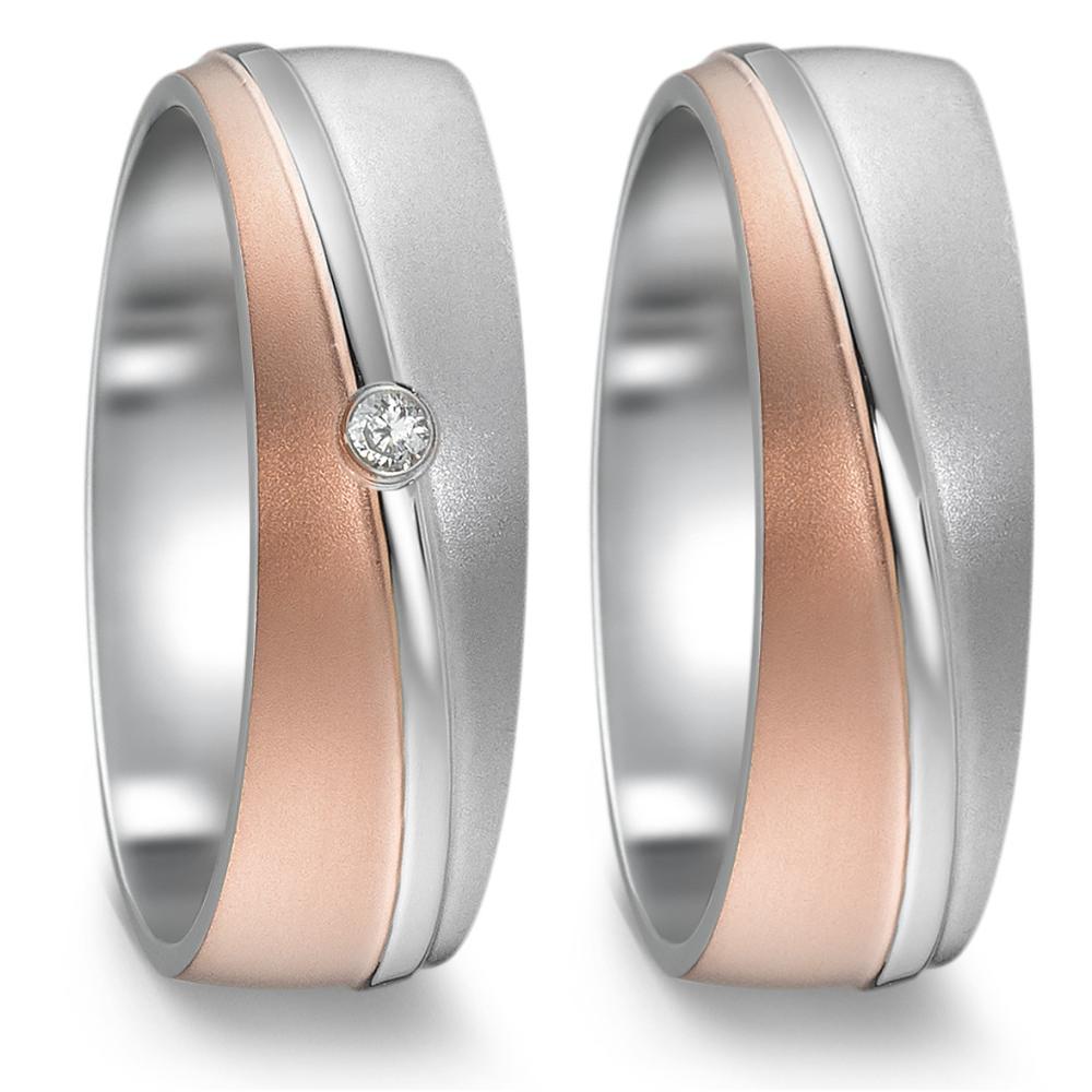 Anello del partner Acciaio inossidabile Zirconia bicolore rivestimento IP