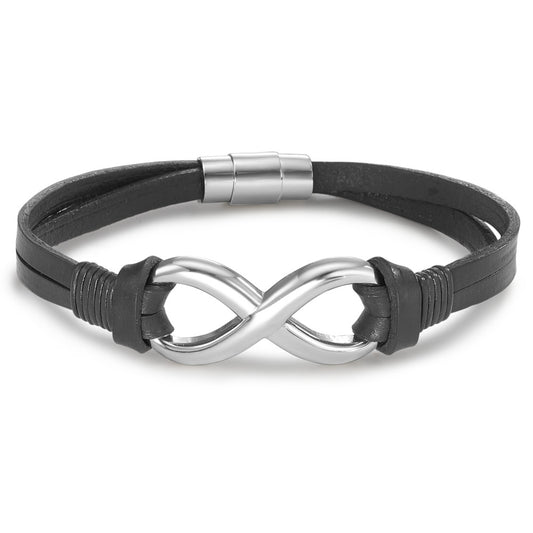 Bracciale Pelle, Acciaio inossidabile Infinito 20 cm