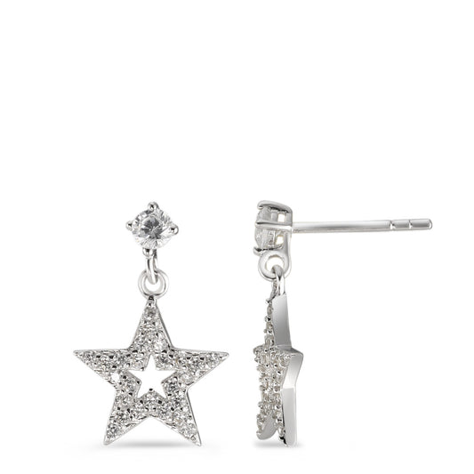 Orecchini Argento Zirconia rodiato Stella