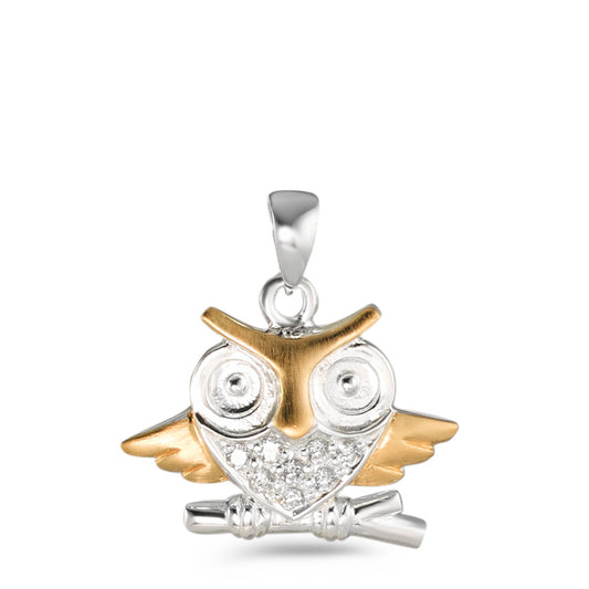 Argento Zirconia giallo bicolore Gufo