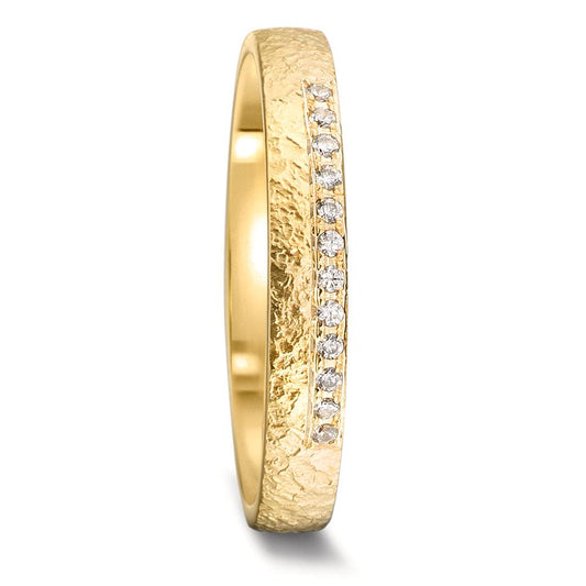 Anello del partner Oro giallo 750/18 carati Diamante 0.06 ct, 12 pietra, tw-vsi